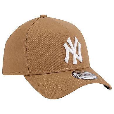 Men's New Era Khaki New York Yankees A-Frame 9FORTY Adjustable Hat