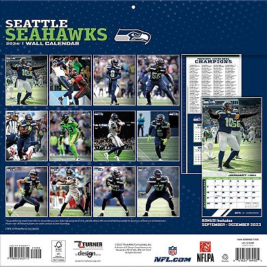 Seattle Seahawks 2024 12'' x 12'' Team Wall Calendar