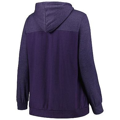 Women's Fanatics Branded Heather Navy Dallas Cowboys Plus Size City Ties Full-Zip Hoodie