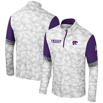 Men's Colosseum Camo Kansas State Wildcats OHT Military Appreciation Tomahawk Quarter-Zip Windshirt