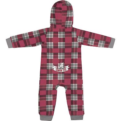 Infant Colosseum Crimson Alabama Crimson Tide Full-Zip Plaid Hoodie Long Sleeve Jumper