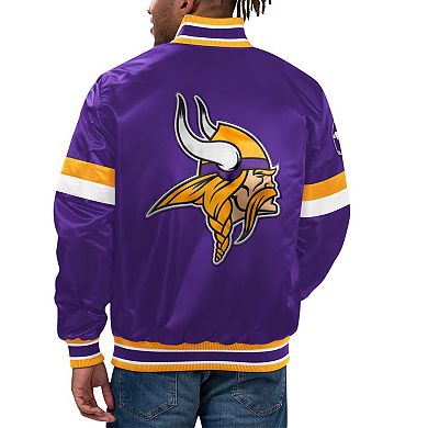 Men's Starter Purple Minnesota Vikings Home Game Satin Full-Snap Varsity Jacket