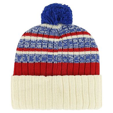 Men's '47 Cream New York Rangers Tavern Cuffed Knit Hat with Pom