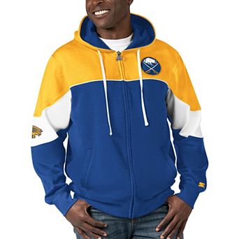 Men's Starter Royal/Gold Buffalo Sabres Power Forward Full-Zip Hoodie