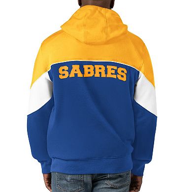 Men's Starter Royal/Gold Buffalo Sabres Power Forward Full-Zip Hoodie