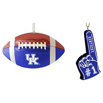 The Memory Company Kentucky Wildcats Football & Foam Finger Ornament Two-Pack