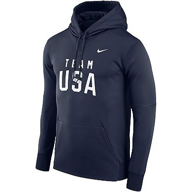 Men's Nike Navy Team USA Therma Performance Pullover Hoodie