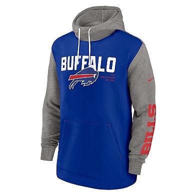 Men's Nike Royal Buffalo Bills Fashion Color Block Pullover Hoodie