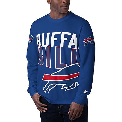 Men's Starter Royal Buffalo Bills Clutch Hit Long Sleeve T-Shirt