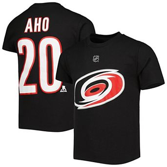 Youth Sebastian Aho Black Carolina Hurricanes Player Name & Number T-Shirt