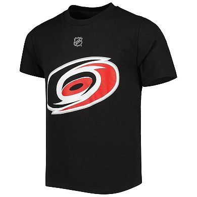 Youth Sebastian Aho Black Carolina Hurricanes Player Name & Number T-Shirt