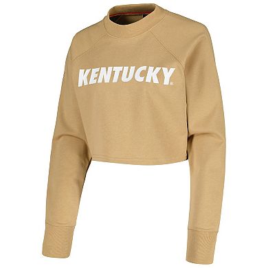 Women's Tan Kentucky Wildcats Raglan Cropped Sweatshirt & Sweatpants Set
