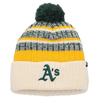 Men's '47 Natural Oakland Athletics Tavern Cuffed Knit Hat with Pom