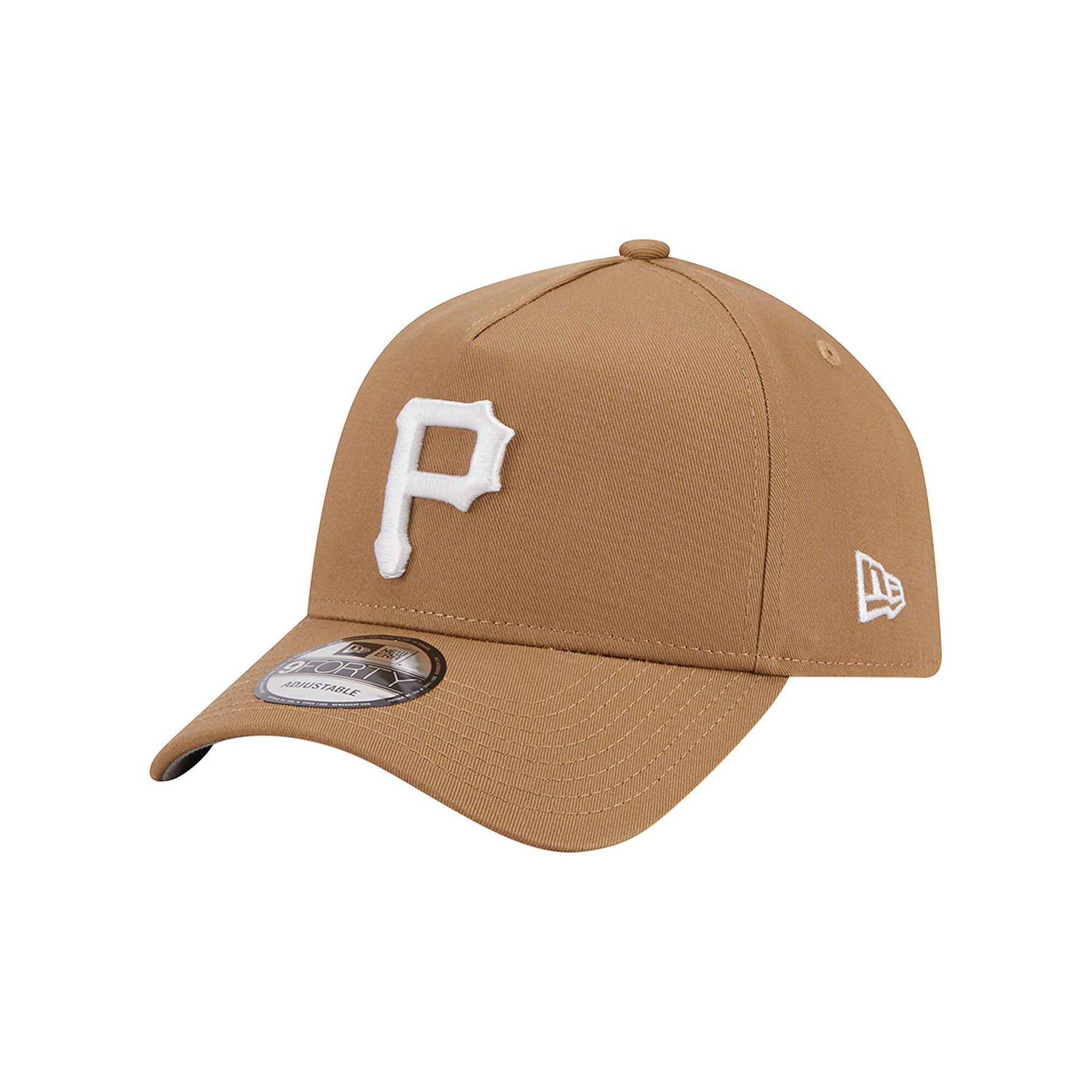 Mens New Era Khaki Pittsburgh Pirates A-Frame 9FORTY Adjustable Hat, Beig 