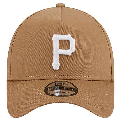 Men's New Era Khaki Pittsburgh Pirates A-Frame 9FORTY Adjustable Hat