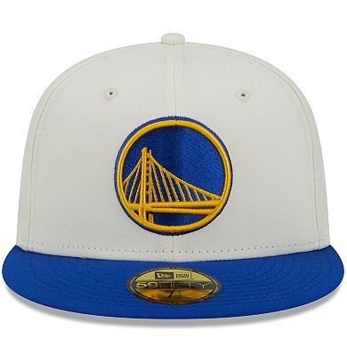 Men's New Era x Staple  Cream/Royal Golden State Warriors NBA x Staple Two-Tone 59FIFTY Fitted Hat