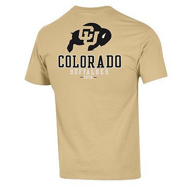 Men's Champion Gold Colorado Buffaloes Team Stack 2-Hit T-Shirt