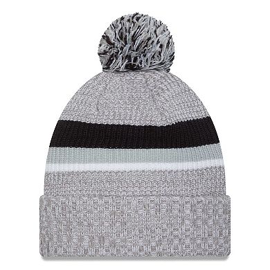 Men's New Era Heather Gray Las Vegas Raiders Cuffed Knit Hat with Pom