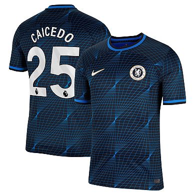 Men's Nike Moisés Caicedo Navy Chelsea 2023/24 Away Stadium Replica Player Jersey