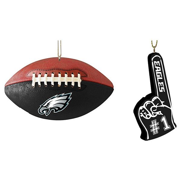The Memory Company Philadelphia Eagles Football & Foam Finger Ornament