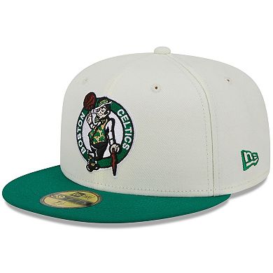 Men's New Era x Staple  Cream/Kelly Green Boston Celtics NBA x Staple Two-Tone 59FIFTY Fitted Hat