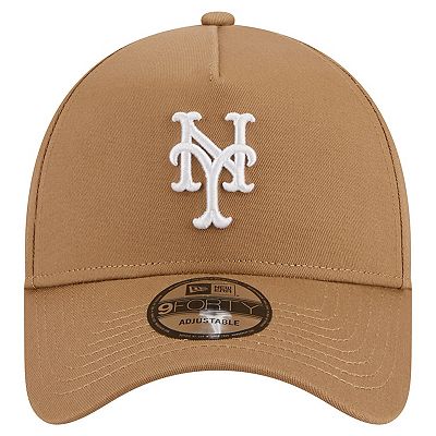 Men's New Era Khaki New York Mets A-Frame 9FORTY Adjustable Hat