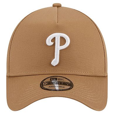 Men's New Era Khaki Philadelphia Phillies A-Frame 9FORTY Adjustable Hat