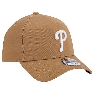 Men's New Era Khaki Philadelphia Phillies A-Frame 9FORTY Adjustable Hat