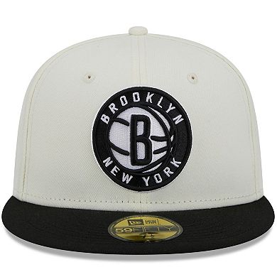 Men's New Era x Staple  Cream/Black Brooklyn Nets NBA x Staple Two-Tone 59FIFTY Fitted Hat
