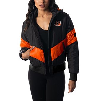 Women's The Wild Collective Black Cincinnati Bengals Puffer Full-Zip Hoodie