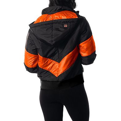 Women's The Wild Collective Black Cincinnati Bengals Puffer Full-Zip Hoodie