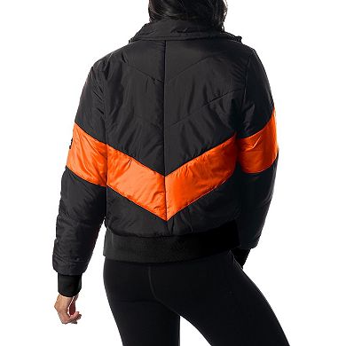 Women's The Wild Collective Black Cincinnati Bengals Puffer Full-Zip Hoodie