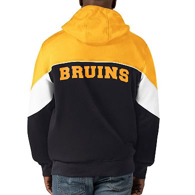 Men's Starter Black/Gold Boston Bruins Power Forward Full-Zip Hoodie