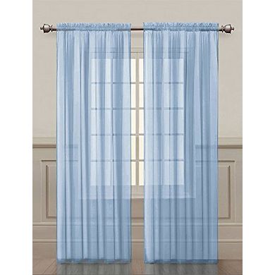Goodgram Home 2 Pack Ultra Luxurious Semi Sheer Voile Curtains - Baby Blue