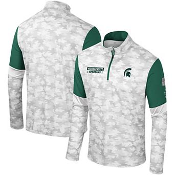 Men's Colosseum Camo Michigan State Spartans OHT Military Appreciation Tomahawk Quarter-Zip Windshirt