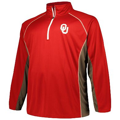 Men's Profile Crimson Oklahoma Sooners Big & Tall Quarter-Zip Raglan Jacket