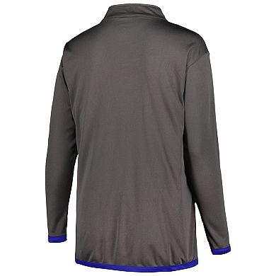 Women's Profile Charcoal Los Angeles Dodgers Plus Size Quarter-Zip Jacket