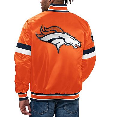 Men's Starter Orange Denver Broncos Home Game Satin Full-Snap Varsity Jacket