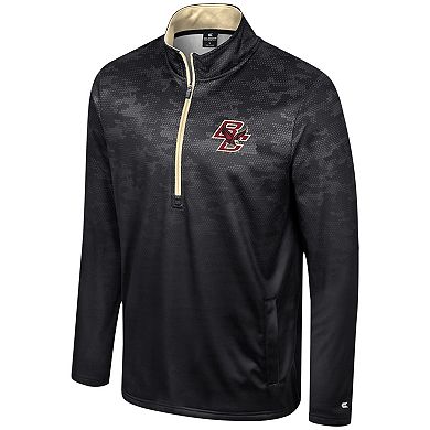 Men's Colosseum Black Boston College Eagles The Machine Half-Zip Jacket