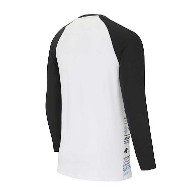 Men's Concepts Sport White/Black Carolina Panthers Tinsel Raglan Long Sleeve T-Shirt & Pants Sleep Set
