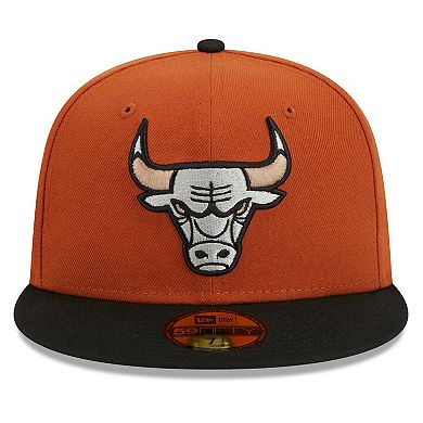 Men's New Era Rust/Black Chicago Bulls Two-Tone 59FIFTY Fitted Hat