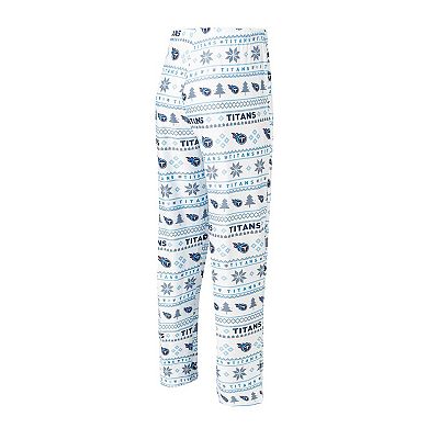 Men's Concepts Sport White/Navy Tennessee Titans Tinsel Raglan Long Sleeve T-Shirt & Pants Sleep Set
