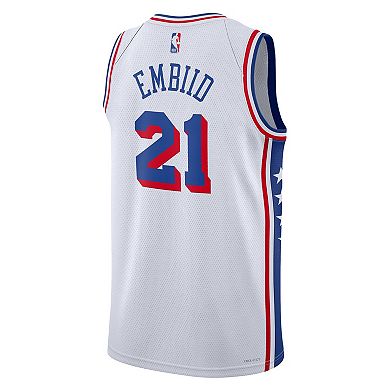 Unisex Nike Joel Embiid White Philadelphia 76ers Swingman Jersey - Association Edition