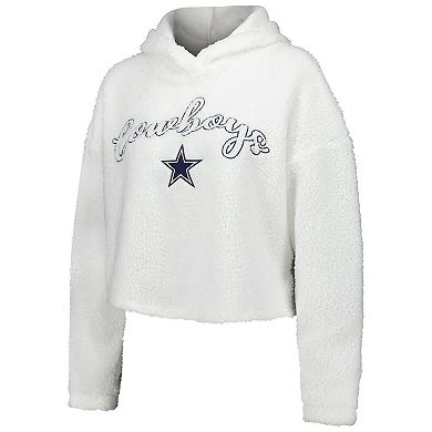 Women's Concepts Sport White Dallas Cowboys Fluffy Pullover Sweatshirt & Shorts Sleep Set