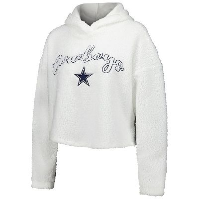 Women s Concepts Sport White Dallas Cowboys Fluffy Pullover Sweatshirt Shorts Sleep Set