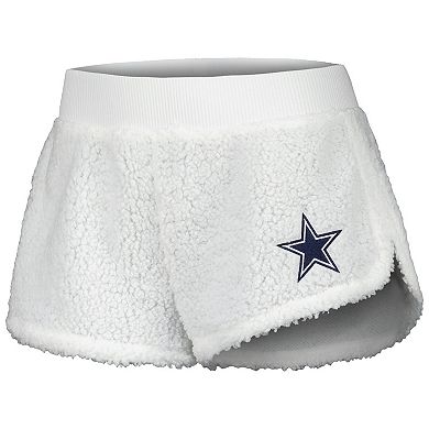 Women's Concepts Sport White Dallas Cowboys Fluffy Pullover Sweatshirt & Shorts Sleep Set