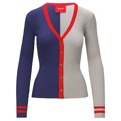 Women's STAUD Navy/Gray New England Patriots Cargo Sweater