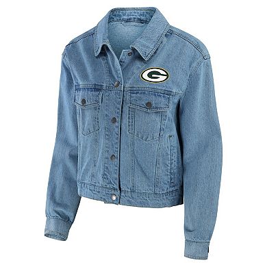 Women's WEAR by Erin Andrews Green Bay Packers Full-Snap Denim Jacket
