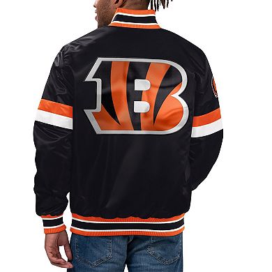 Men's Starter Black Cincinnati Bengals Home Game Satin Full-Snap ...