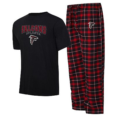 Men s Concepts Sport Black Red Atlanta Falcons Arctic T Shirt Pajama Pants Sleep Set